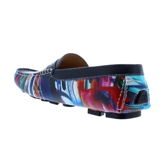 ROBERT GRAHAM Russell Leather Driver Loafer Shoe Hand Painted Size 9